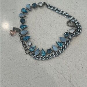 Sabika Blue and Silver Teardrop Bracelet